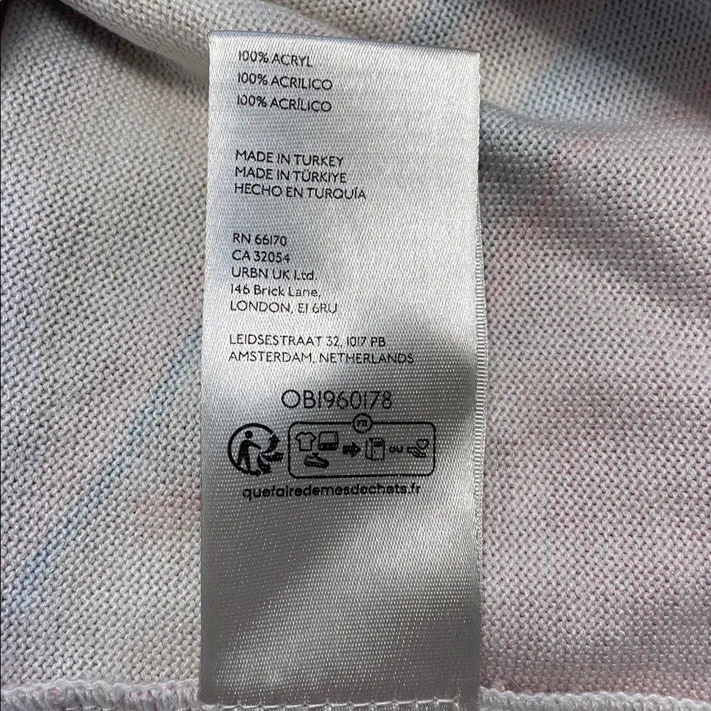 Anthropologie Short Sleeve Sweater Small Multicolor Swirl Marble Print Crewneck - Picture 14 of 16